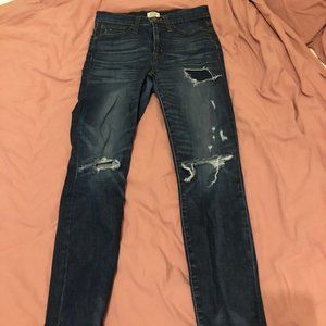 High Waisted J. Crew Ripped Jeans